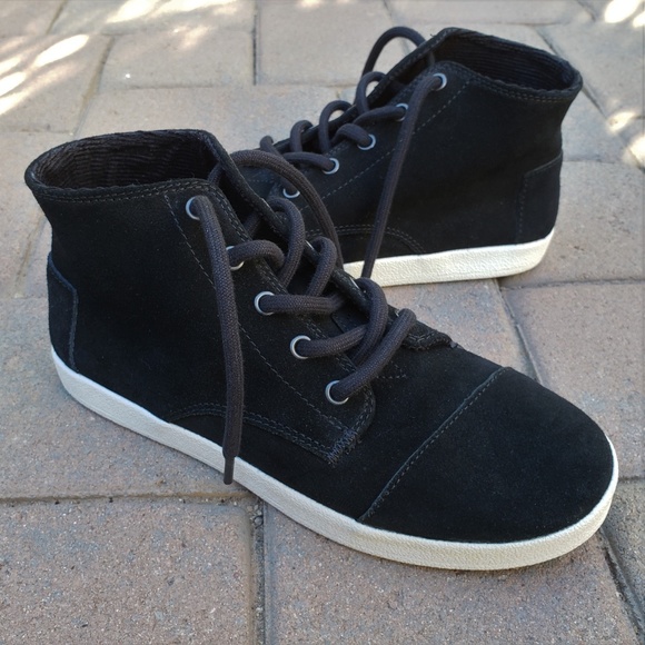 Toms Shoes - NWOT Toms Paseo High Top Black Suede Shoes 8.5